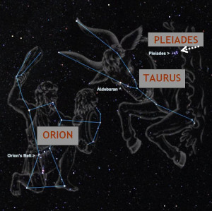 Picture of the constellation Pleiades