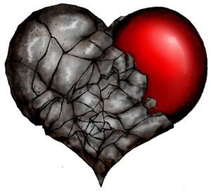 A stony heart changing to a heart of flesh.