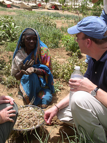 <B>Rep. Jim McGovern talks with Darfur woman at refugee camp in Chad</B>